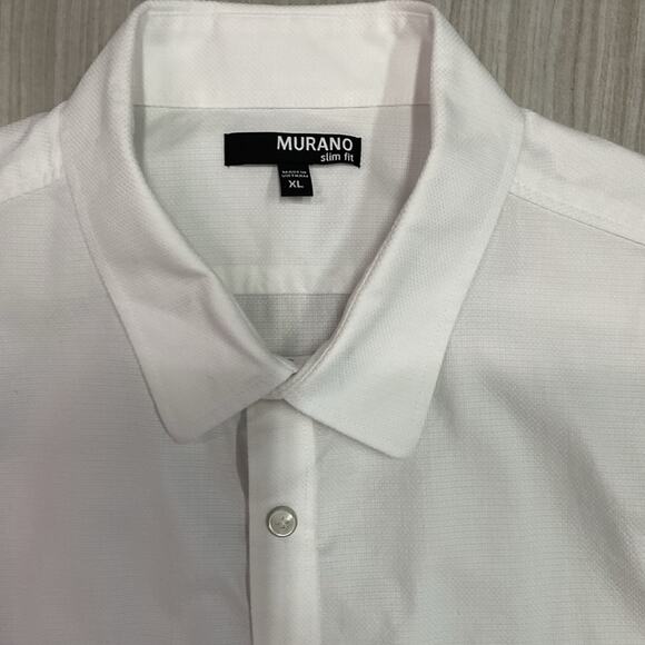 Murano Button-Up White Short Sleeve slim fit - Picture 3 of 3